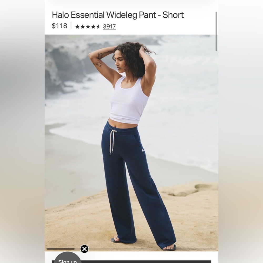 Vuori Halo Essential Wide-Leg Pants-Short